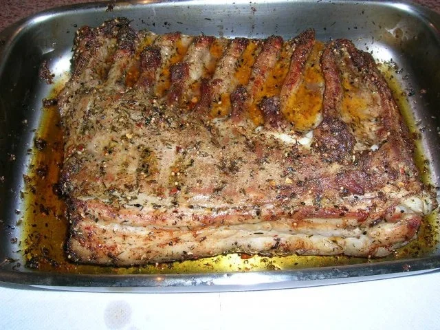 Schweinebauch  nach griechischer Suwlaki Art mit Ouzo und  Tzatziki - Rezept - Bild Nr. 9