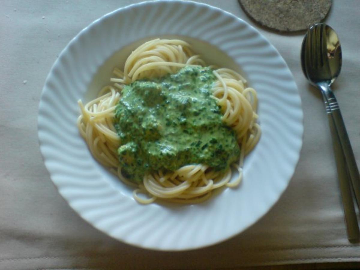 Spaghetti mit Putentitten-Spinat-Sahne-Soße - Rezept - Bild Nr. 8