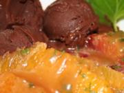 Schokoladen-Maracuja-Sorbet mit Zitrus-Salat - Rezept