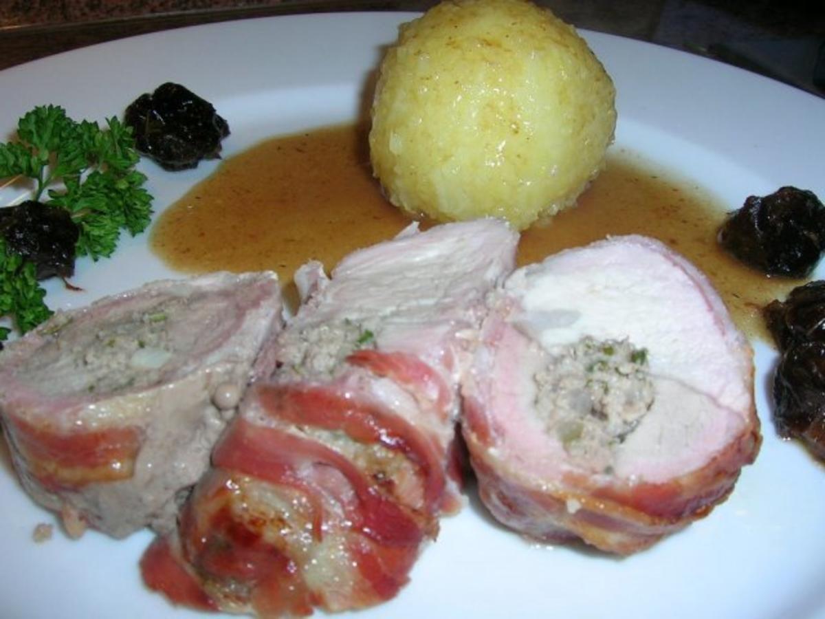 Zopf (gefüllt)  aus Schweinerücken  mit himmlischer Pflaumensauce - Rezept - Bild Nr. 16