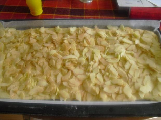 Landkuchen mit Teig und Mehl