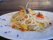 Salbei-Spaghetti mit buntem Allerlei - Rezept