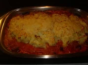 Hackbällchen-Paprika-Auflauf mit Kartoffelkruste - Rezept