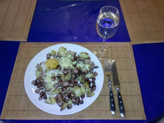 Fleisch: Kartoffel-Fleischkäsepfanne - Rezept