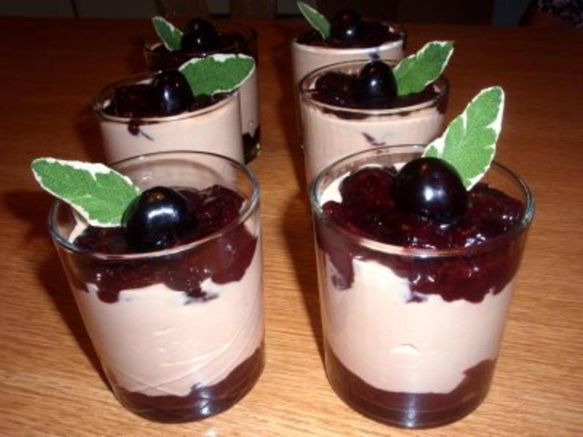 Dessert: Tobleronecreme mit Schokoladekirschen - Rezept