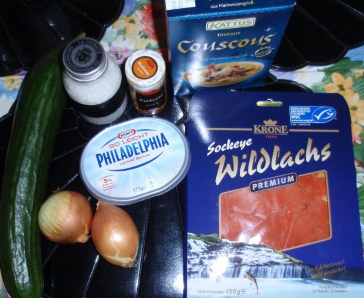 Wildlachs-Gurken-Zwiebel-Soße mit Couscous - Rezept - Bild Nr. 2