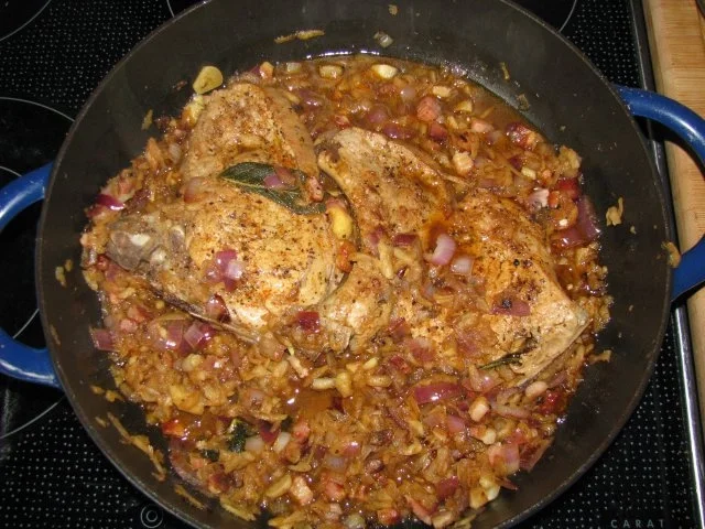 Fleisch: Schweinekoteletts mit Apfel - Rezept - Bild Nr. 4