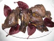Wild: Wildhasenkeulen in Rotweinsoße - Rezept