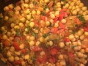 Kichererbsen in pikanter Tomatensoße zu Reis - Rezept