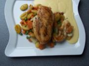 Entenbrust ohne auf Gemüse und Gnocchi mit Sauce Hollondaise - Rezept - Bild Nr. 2