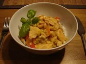 Nussiges Hühnchen mit Reis - Rezept