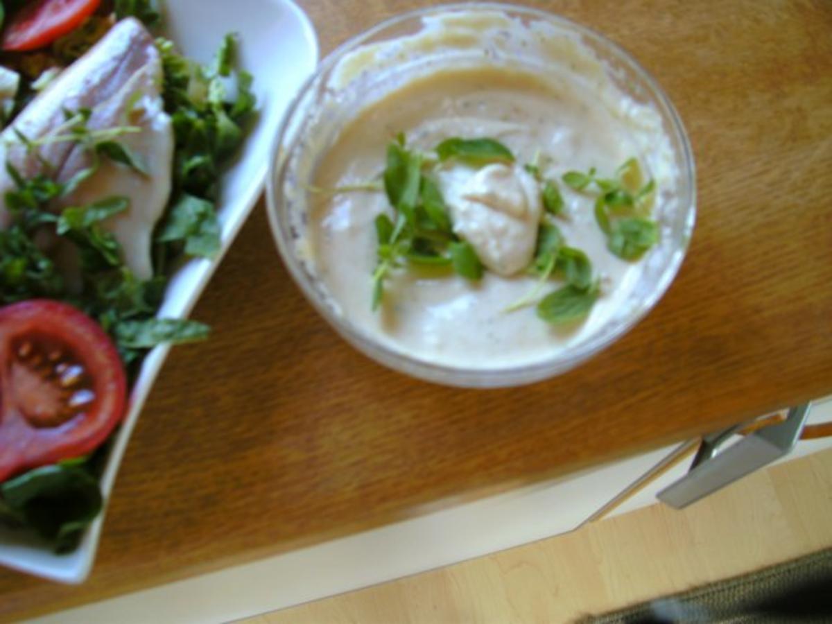 Salat mit geräucherte Forellenfiet.. mit Meerrettich-Dressing - Rezept - Bild Nr. 4