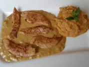 Scharfes Hähnchen zu Süßkartoffel - Bananen - Püree ... - Rezept