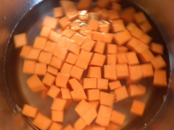 Scharfes Hähnchen zu Süßkartoffel - Bananen - Püree ... - Rezept - Bild Nr. 5