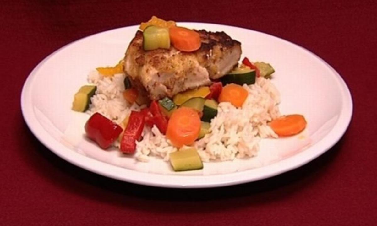 Hühnchenbrust mit Gemüse und Reis (Sabine Menne) - Rezept