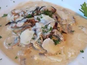 80 Grad Entenbrust in Safran-Sahne-Sauce mit Tagliatelle - Rezept