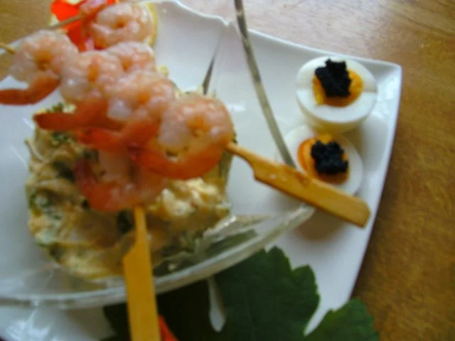 Garnelenschwänze  auf Spieße mit Dipp.. - Rezept - Bild Nr. 3