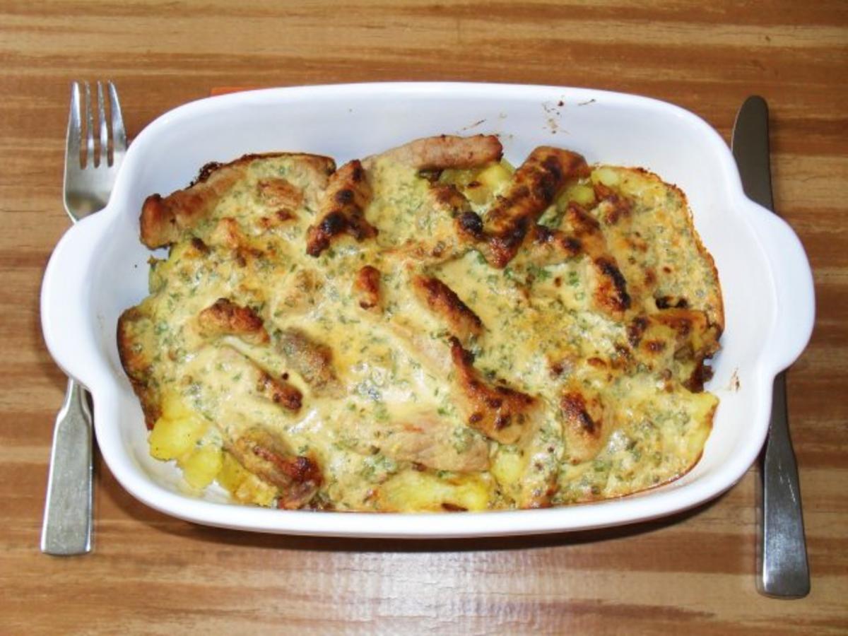 Bratkartoffelauflauf ... mit Geschnetzeltem - Rezept mit Bild - kochbar.de