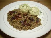 Specklinsen mit Semmelknödel - Rezept