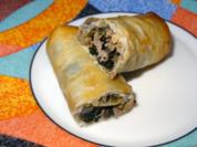 Hack-Strudel mit Blattspinat und Schafkäse - Rezept