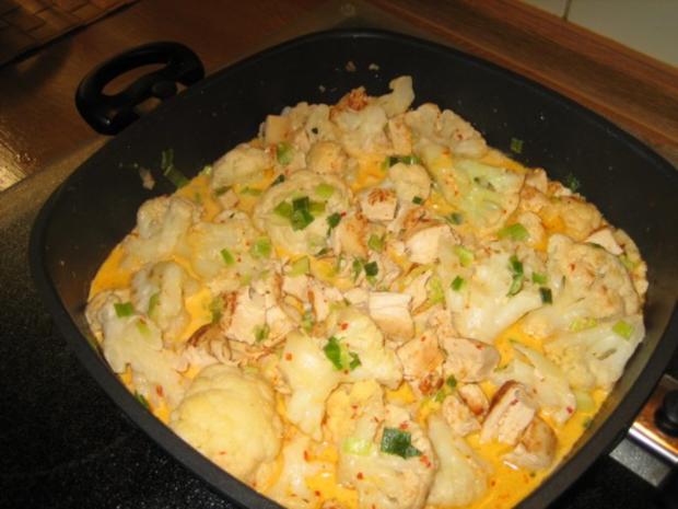 Rahm-Blumenkohl mit Hähnchen