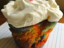 Regenbogen Cupcakes - Rezept