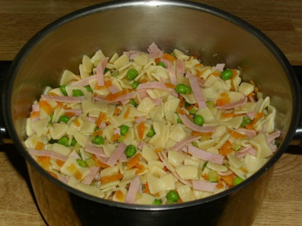 Gemüse-Schinken-Nudelpfanne - Rezept mit Bild - kochbar.de