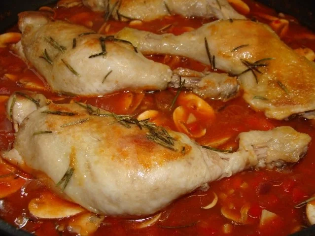 Hähnchenkeule mit Paprikastreifen - Rezept - Bild Nr. 4