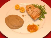 Gebratener Steinbutt mit Kumquat-Marmelade und Steinpilzpüree - Rezept