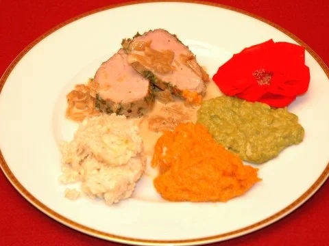Pochiertes Kalb an verschiedenen Pürees - Rezept