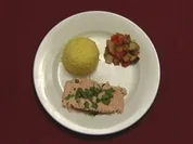 Getauchter Lachs mit Safranreis (Sylvia Leifheit) - Rezept