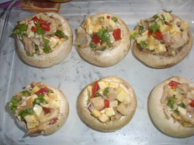 Champignons mit Hühnerfleisch und mehr - Rezept - Bild Nr. 6