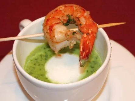 Bärlauch-Cappuccino mit Garnele - Rezept