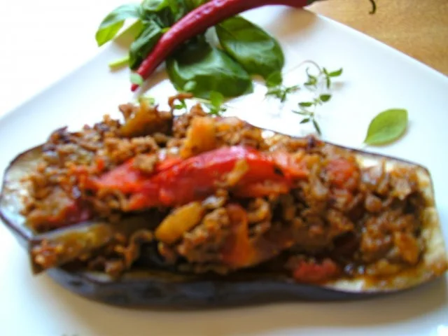 Rezept: gefüllte Aubergine.. gefüllte Aubergine.. - Rezept