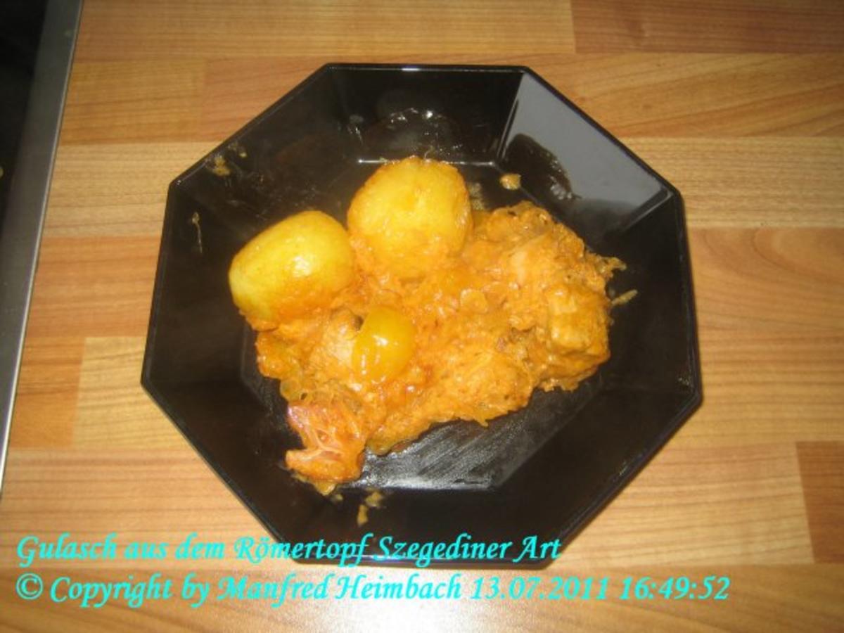 Fleisch – Ofengulasch aus dem Römertopf Szegediner Art a’la Manfred - Rezept