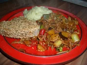 Asia: Thunfisch in Sesam mit Gemüse und Wasabipüree - Rezept