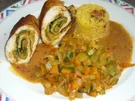 Puten - Involtini mit Gemüse und Kurkumareis - Rezept