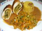 Puten - Involtini mit Gemüse und Kurkumareis - Rezept