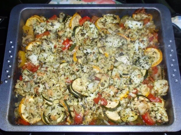 Mediterranes Gemüse mit Kabeljaurückenfilet aus dem Ofen - Rezept - Bild Nr. 16