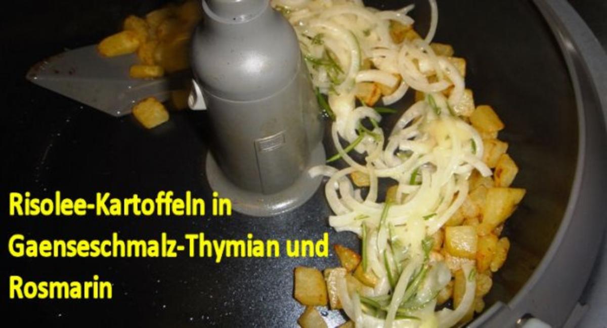 Filet de Colin auf Safran-Curry-Spiegel- Risoleekartoffeln in Gaenseschmalz und Kraeutern - Rezept - Bild Nr. 9
