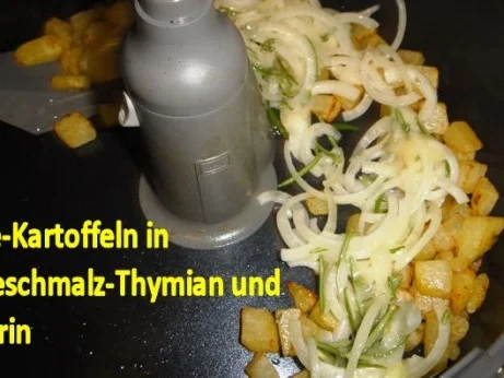 Filet de Colin auf Safran-Curry-Spiegel- Risoleekartoffeln in Gaenseschmalz und Kraeutern - Rezept - Bild Nr. 9