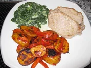 Paprika-Kartoffeln mit Minutensteaks und American-Spinat - Rezept