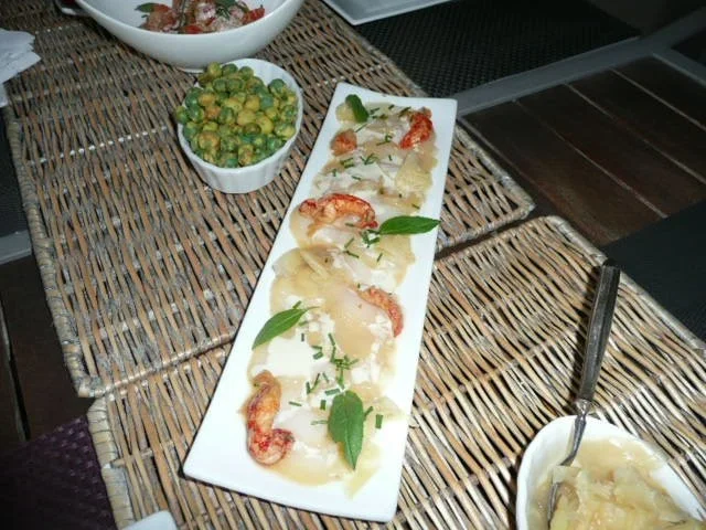 VORSPEISE /SUSHI: JAKOBSMUSCHELN mit Deko aus Krebsfleisch - Rezept