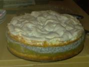 Stachelbeer-Mohnvanillepudding-Torte mit Beißerhaube - Rezept