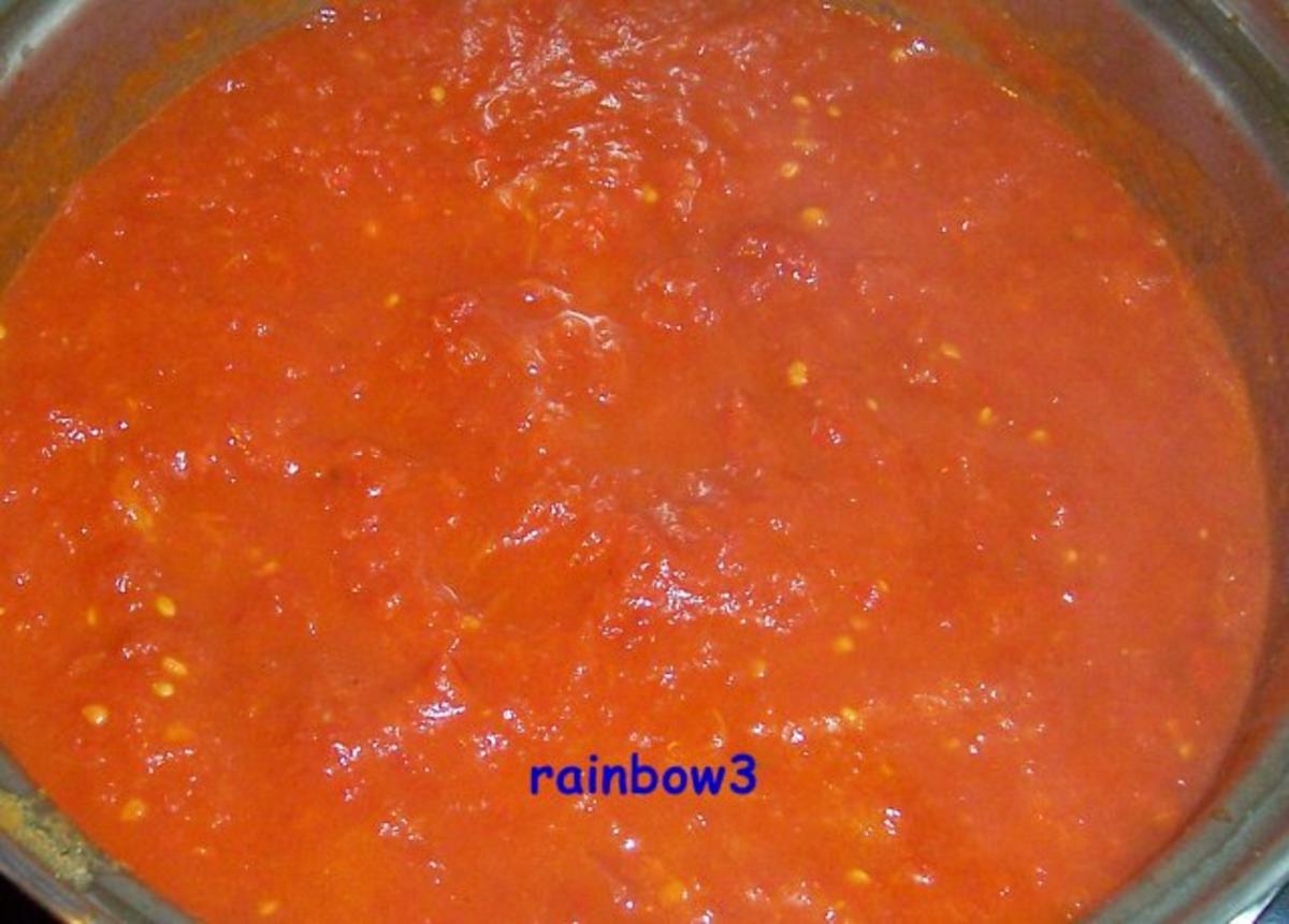 Kochen: Scharfe Hackfleisch-Tomaten-Sauce zu Nudeln - Rezept - Bild Nr. 4