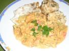 Putenschnitzel mit Eierschwammerlgulasch - Rezept