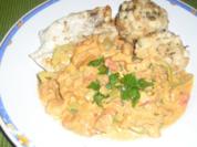 Putenschnitzel mit Eierschwammerlgulasch - Rezept