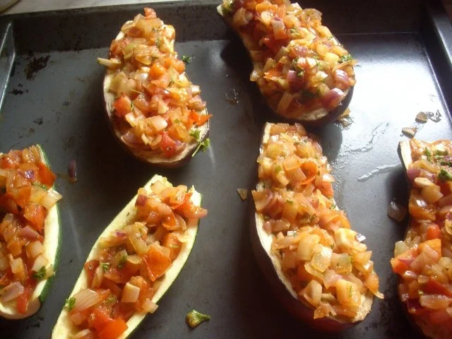 Rezept: Auberginen und Zucchini gefüllt Bild Nr. 4 Auberginen und Zucchini gefüllt - Rezept - Bild Nr. 4