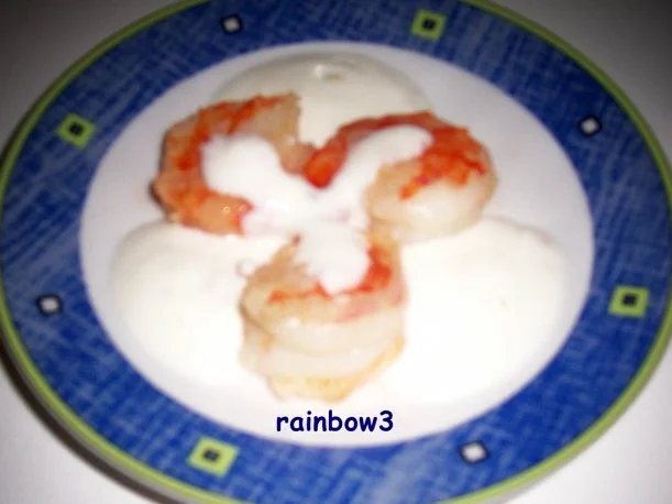 Zwischensnack: Knoblauch-Garnelen mit Joghurt-Dip - Rezept