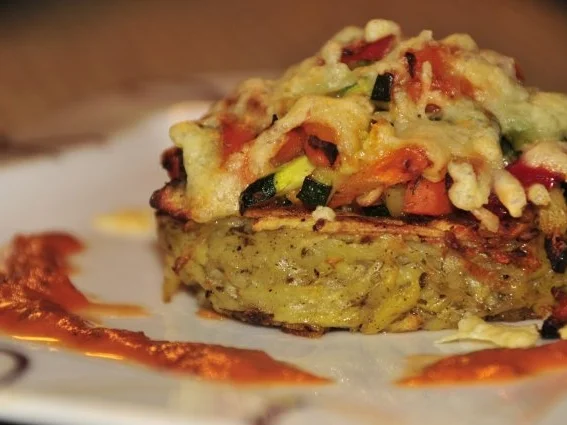 Rezept: Rösti mit überbackenem Gemüse Rösti mit überbackenem Gemüse - Rezept